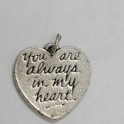 James Avery "You Are Always in My Heart" charm in sterling silver. 