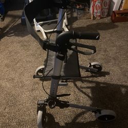 Health Smart Lightweight Walker Rollator With Cane Holder 