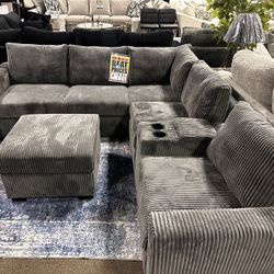 Amazing Sectional W/ottoman! $899 🩶📦 Easy Financing!