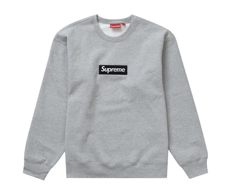 Supreme Box Logo Crewneck Heather Grey