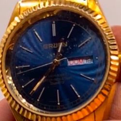 Gruen Fluted Bezel Spanish Day Day Wheel 