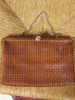 Vintage leather handbag/clutch purse