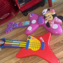 Boy And Girl Playing Guitars With Sounds 