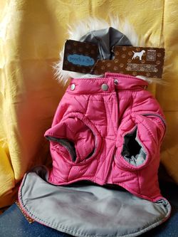 Dog Parka, Nylon with Detachable Hood Size S