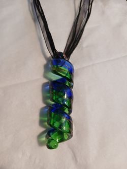 New Candy Cane Murano Twisted glass pendant necklace