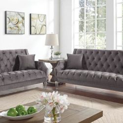 2 PC SOFA SET GRAY NEW IN BOX ☎️ 1714586,2564