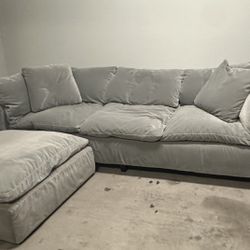 Restoration Hardware RH. Cloud luxe Down Sofa  And Ottoman 