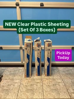 Brand New 10ft x 100ft Clear 4 Mil Plastic Sheeting (Set Of 3 Boxes)
