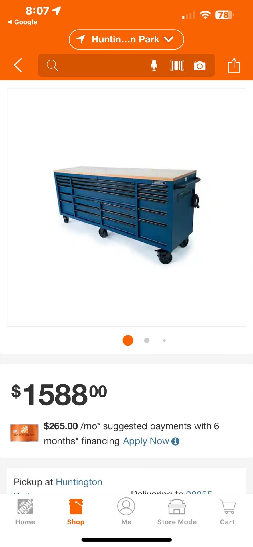 Husky HD 84 In . X 24 In . D 22-Drawer Matte Blue Mobile Workbench