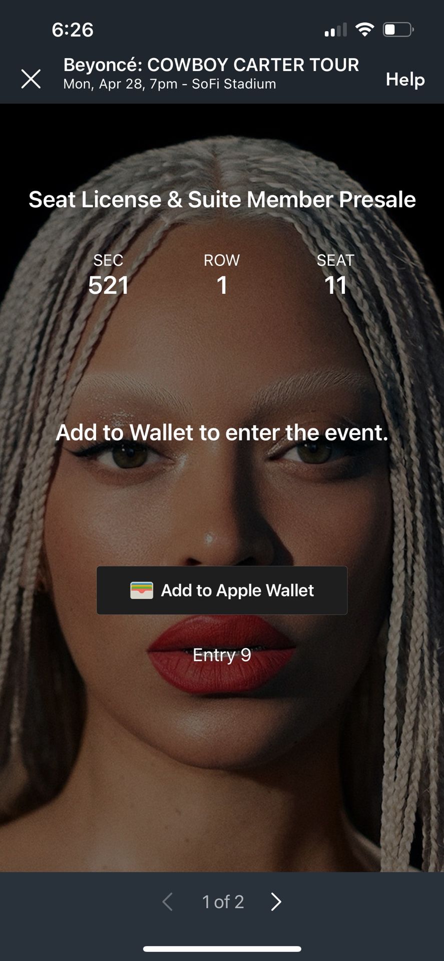Beyoncé So-fi Stadium April 28th