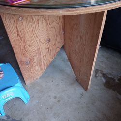 rustic table with glass