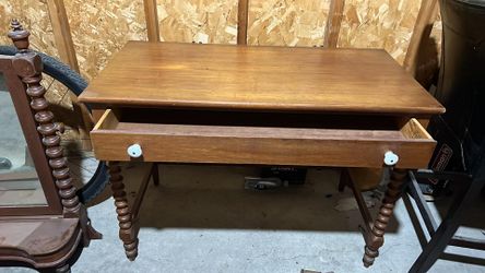Wood Dresser and desk with mirror