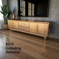 Bayside Furnishings Puerta Del Sol Acacia Wood Media Console TV Stand – Free Delivery