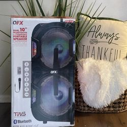 QFX Dual 10” Bluetooth rechargeable Party Speaker With Microphone And LED Lights 🔊🎤🎶