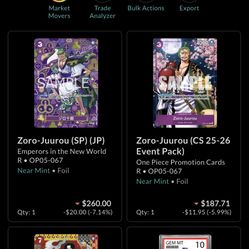 Trading Pokemon/One Piece Portfolio