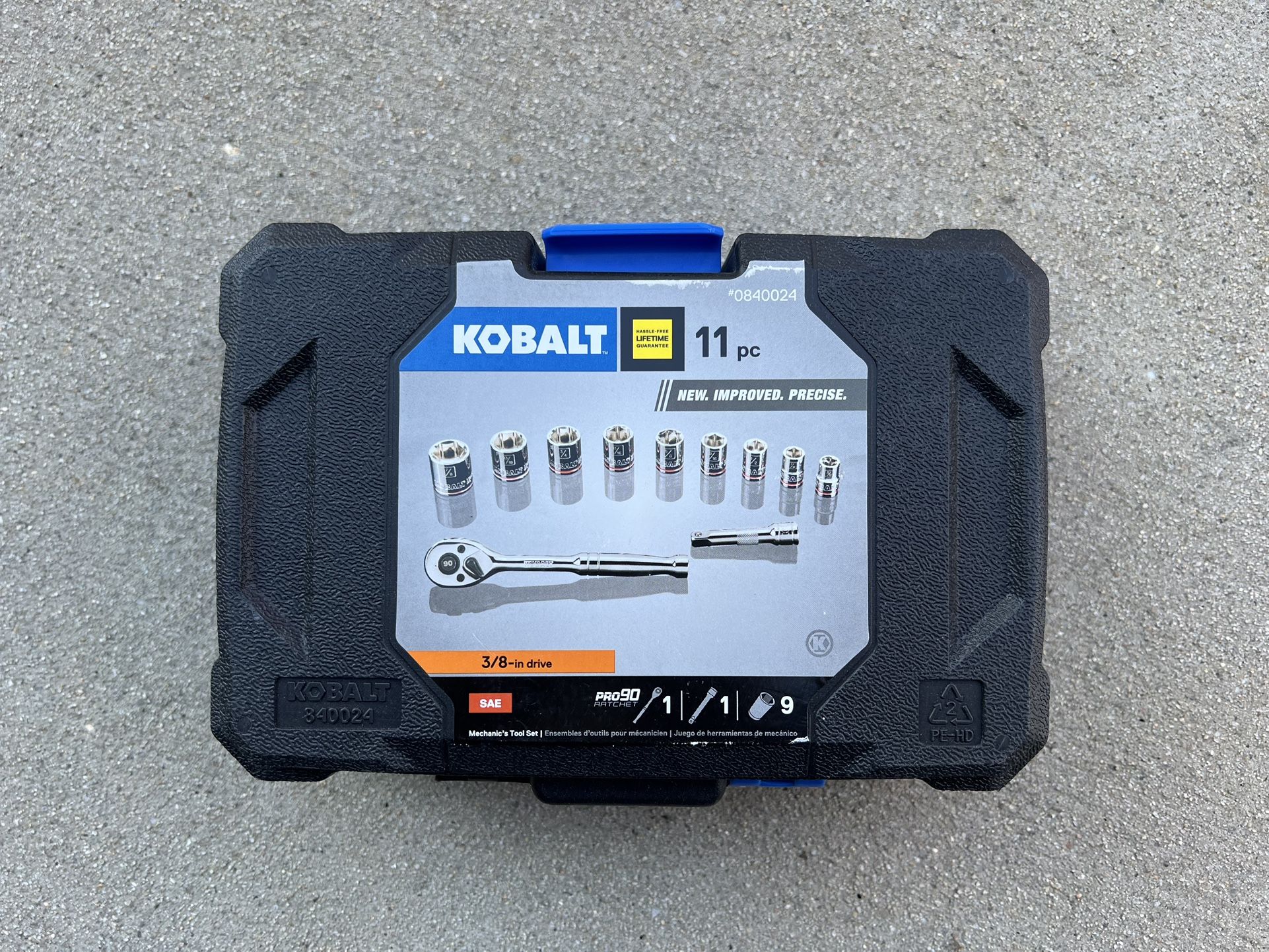 Kobalt 11-Piece Standard (SAE) Polished Chrome Mechanics Tool Set with Hard Case