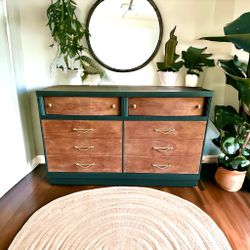  Vintage Green Wood Bedroom Set 