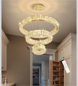 YLKP Modern Chandelier Glam Dimmable LED Crystal Chandeliers