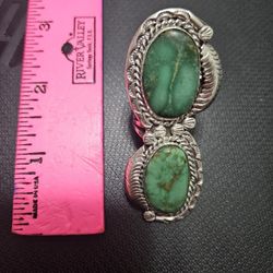 Silver and turquoise ring