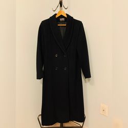 Karen Petite Maxi/Trench Wool Coat, Size: Medium