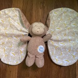 Kids Preferred Big Ear Monkey Banana Snug Hugs Lovey Security Blanket Plush 2020