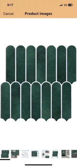 Green Peel and Stick Wall Tiles