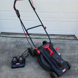 40V Cordless 16-in. Electric Lawn Mower, two 4.0Ah Batteries and Quick Charger Included