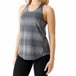 Kirkland Signature Womens S Tank Top Racerback Black Blue Stripe Activewear