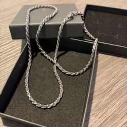 24” Silver rope chain