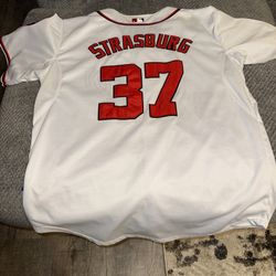 Stephen Strasburg Washington Nationals Jersey Mens Xl  Majestic #37 White