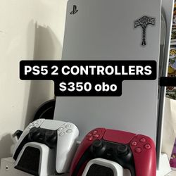 PS5 with 2 controllers