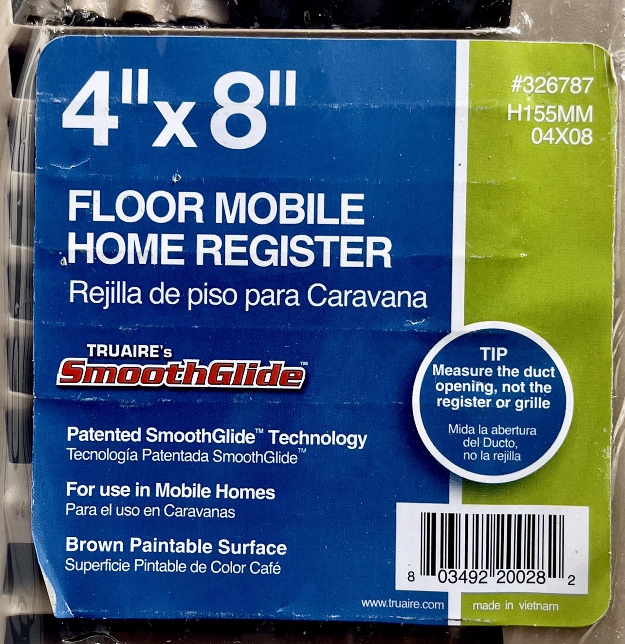 4” X 8” Floor Mobile Home Register Truair’s SmoothGlide