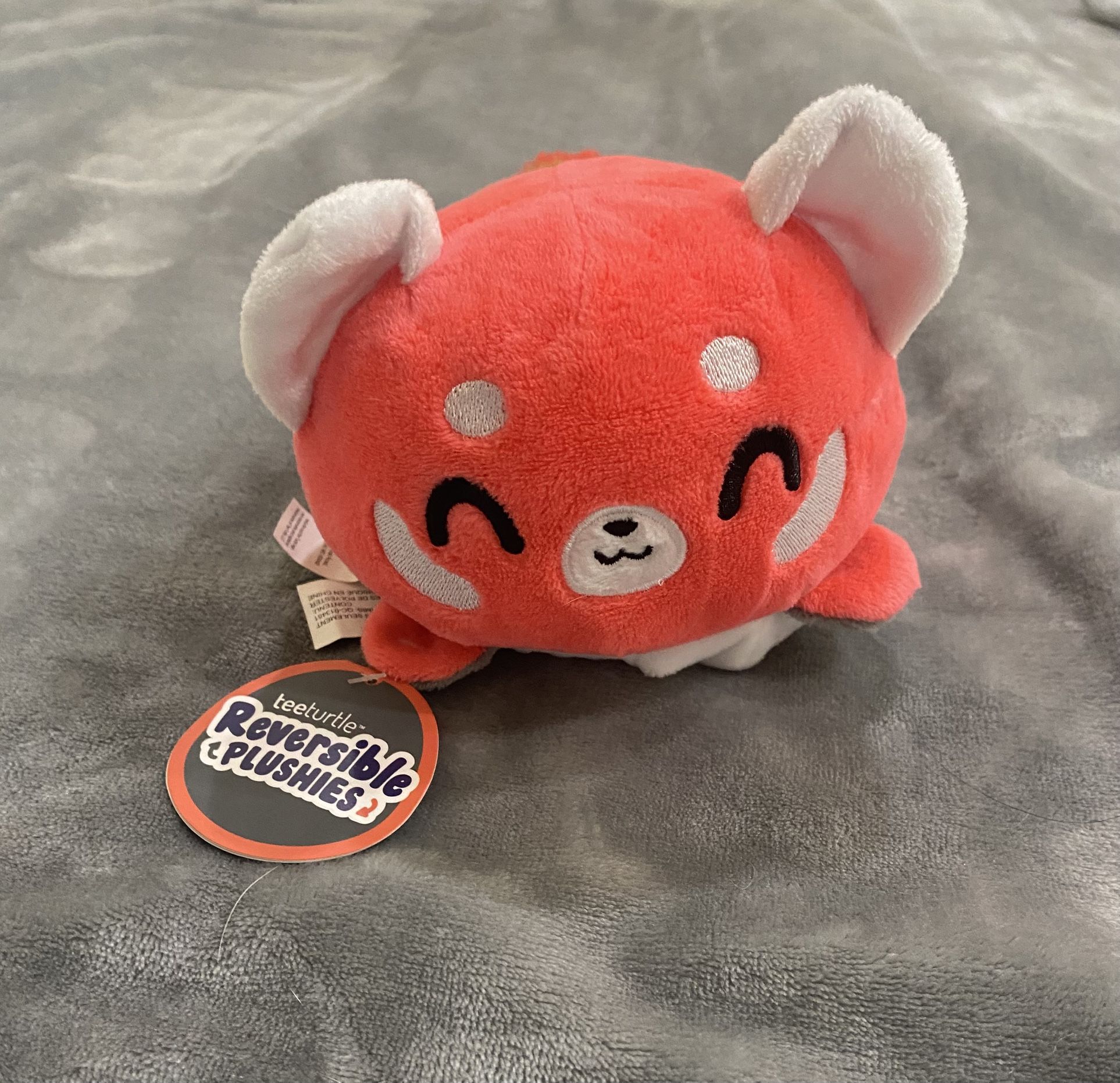 TeeTurtle Reversible Panda Plushie Happy Red to Angry Panda NWT