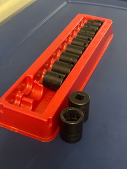 Snap-on Tools 11 pc 1/2" Drive 6-Point SAE Flank Drive® Shallow Impact Socket Set (3/8-1")