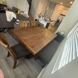 Dining Room Table With Bench And 4 Chairs
