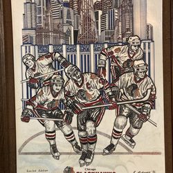 1986 Chicago Blackhawks rare etching