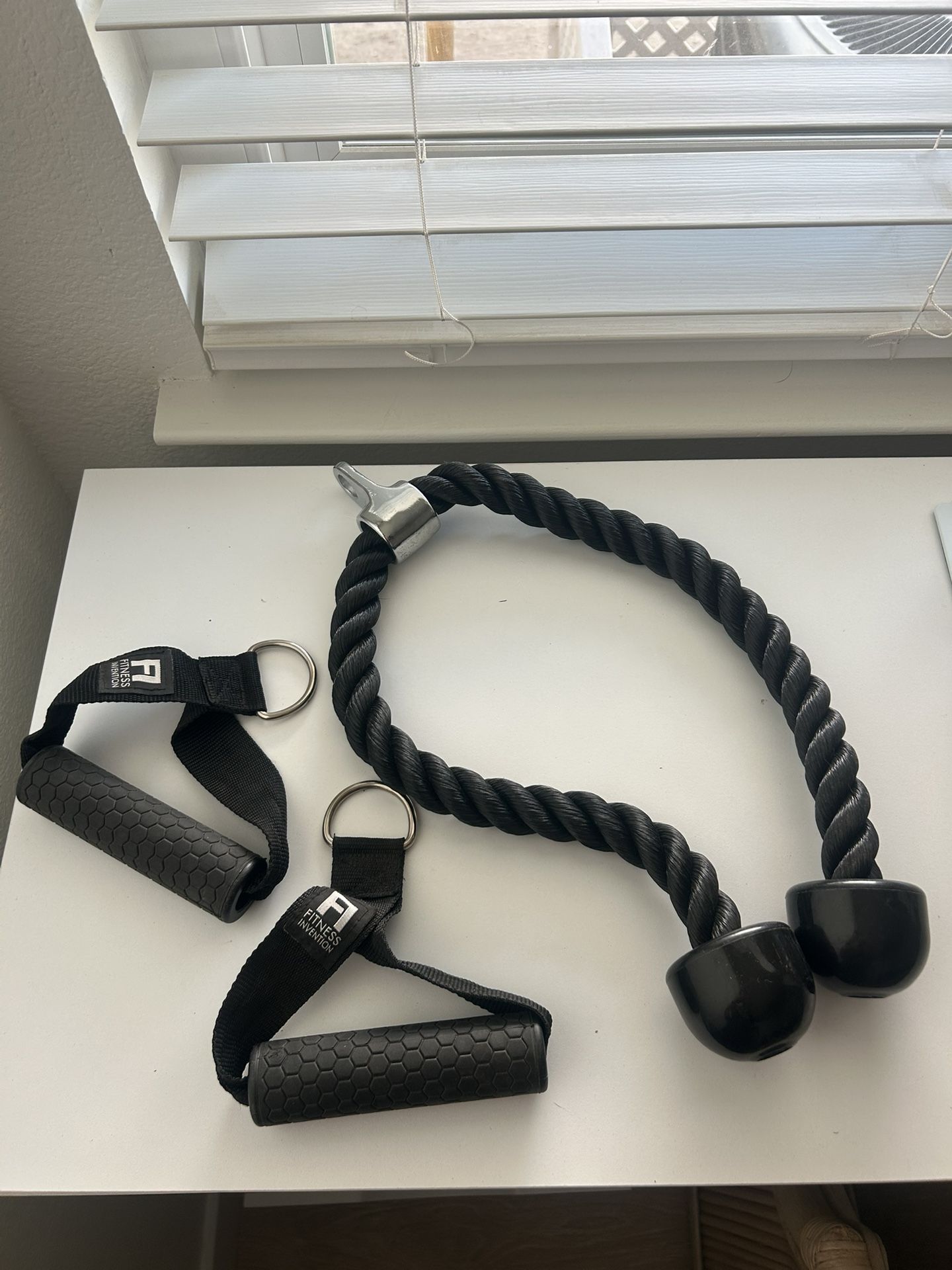 Fitness Invention Handles And Rope For Cables