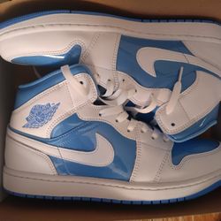 Jordan 1 Mid Top Baby Blue And White