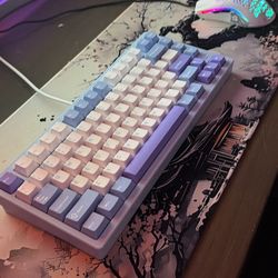 Rainy75 Mechanical Keyboard (Blue) – Custom Keycaps + Switches – Like New