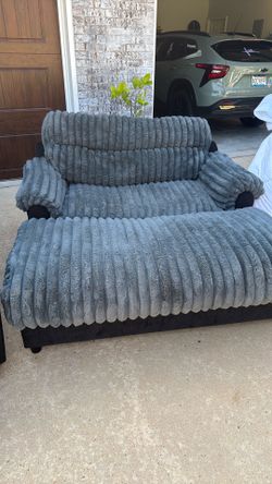 Oversized Chair with attached ottoman