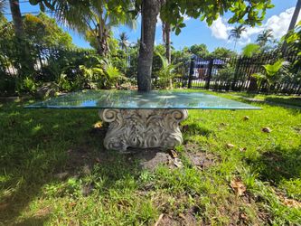 Indoor/Outdoor Glass/Stone look Dining Table