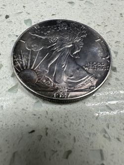 1987 American Silver Eagle with massive toning