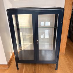 Navy/Glass Bar Cabinet