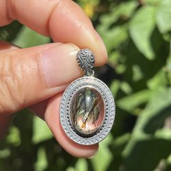 Sterling Silver Rutilated Quartz Pendant 