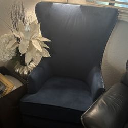 Blue High Back Accent Chair