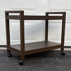 Vintage Mid Century Modern MCM Rolling Tiered Serving Bar Cart Trolley TV Stand Table