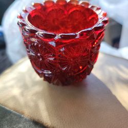 Vintage Candle Holder - Pretty Red