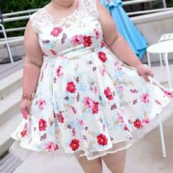 Torrid floral print illusion dress