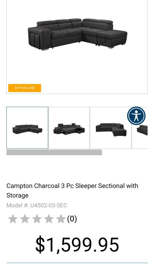 Sleeper Sofa with
Storage
