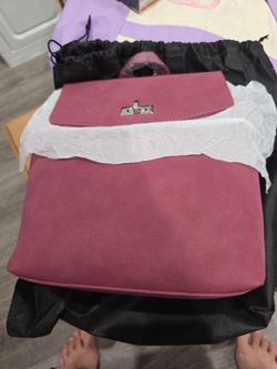 Vanessa Williams Posh mini backpack featuring a plum-colored f